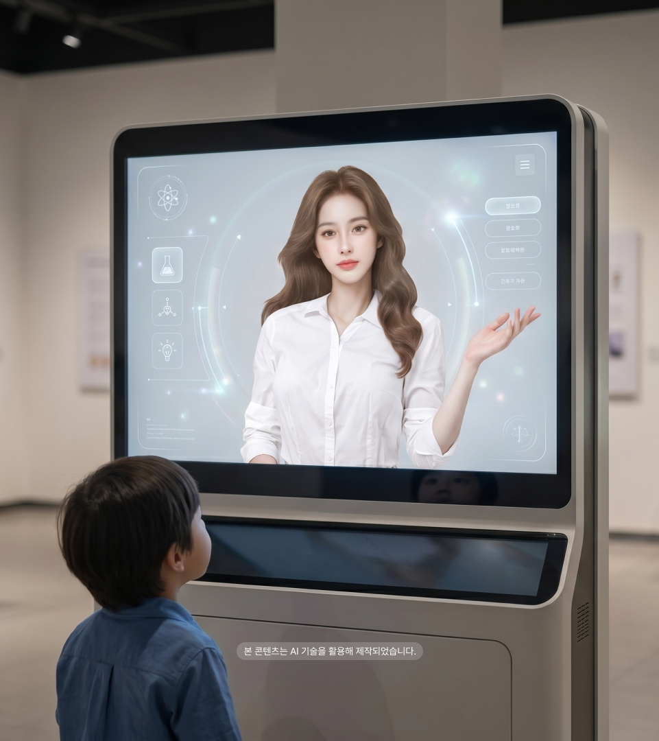 AI 교육 서비스를 체험하는 어린이